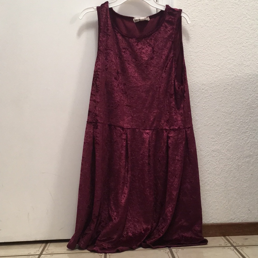 Maroon velvet dress